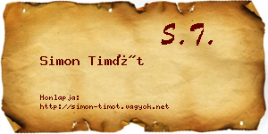 Simon Timót névjegykártya